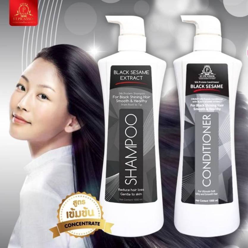 ซิลค์โปรตีน แชมพู-ครีมนวด ผสมสารสกัดงาดำ 1,000ML.