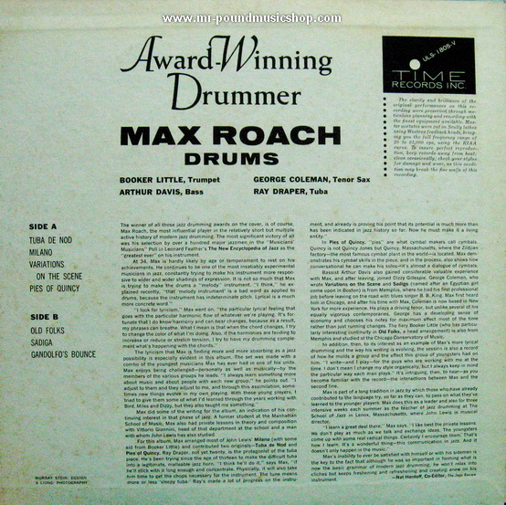 Max Roach Quintet - Award-Winning Drummer