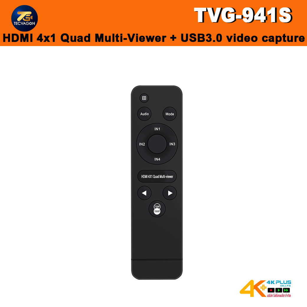 TECVAGON TVG-941S HDMI 4x1 Quad Multi-Viewer + USB3.0 video capture