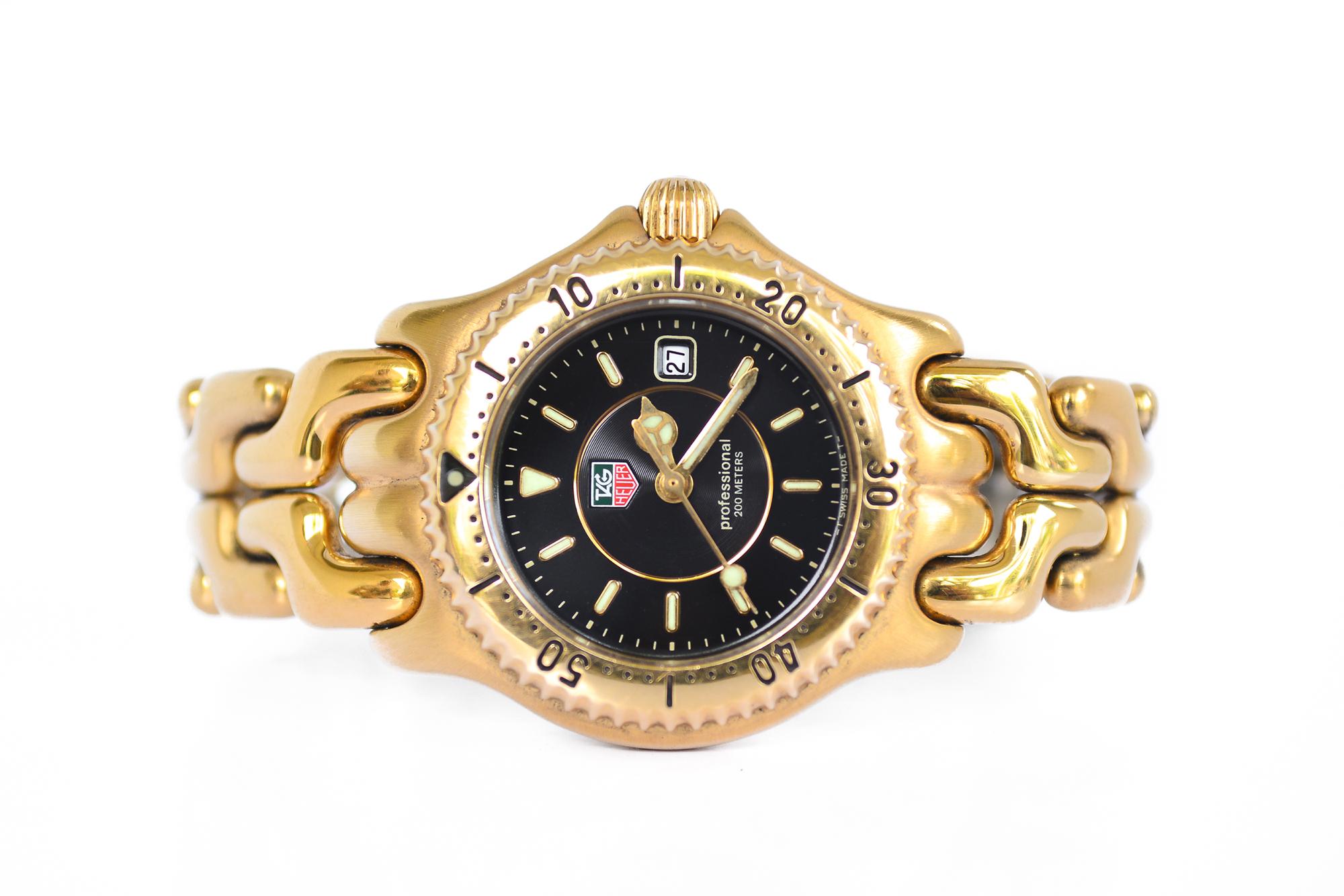 Tag Heuer Lady size หน้า 2 ชั้น ก้างปลา หน้าดำ เรือนทอง (Sold)