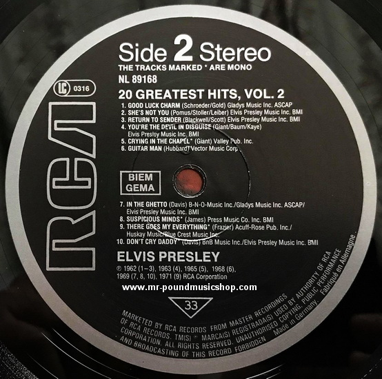 Elvis Presley - 20 Greatest Hits Vol. 2