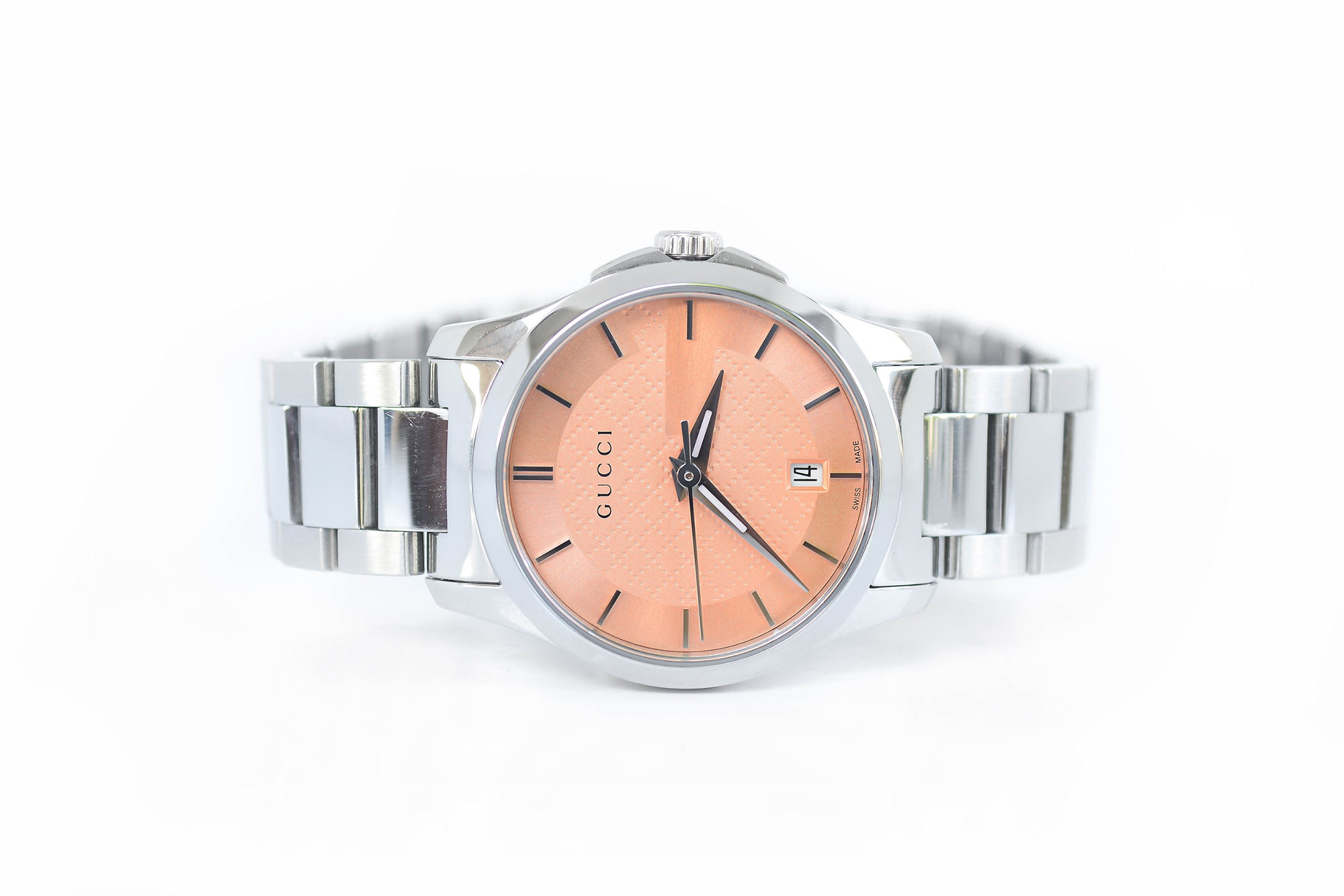 Gucci G-Timeless 126.5 Lady Size Quartz Salmon Pink Dial