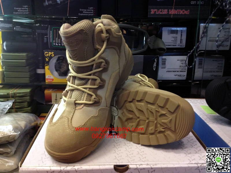 รองเท้า Bogie.1 TACTICAL BOOT (ทรง Magnum) ข้อสั้น สีทราย หนังและผ้าคอดูร่า (CORDURA)ใส่สบาย ซิปข้าง ระบายอากาศดี ไม่อับ