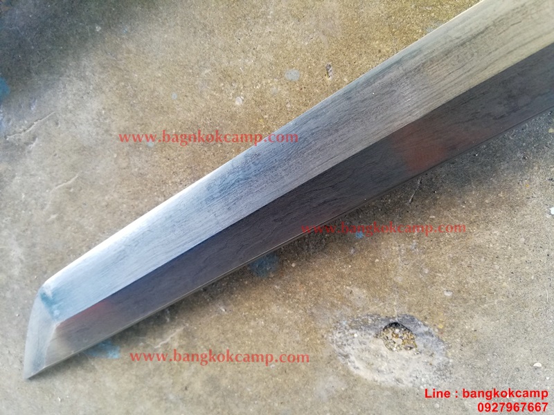 ดาบซามูไร (ยาว) ใบมีดเป็นเหล็กลาย (ใบมีดดามัสกัส) ลายมังกร