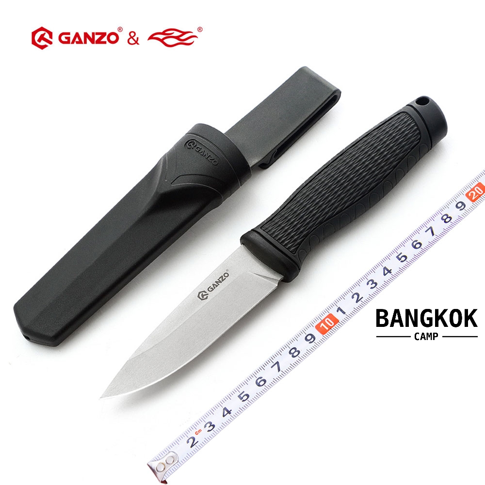 มีดใบตาย กานโซ่ Ganzo 806 Survival Fixed Blade Knives ของแท้ (ดำ)