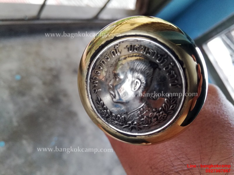 ไม้ตะพด (แบบ 23 ) หัวทองเหลือง ทรงแป้น ร.5 ปราบฮ่อ