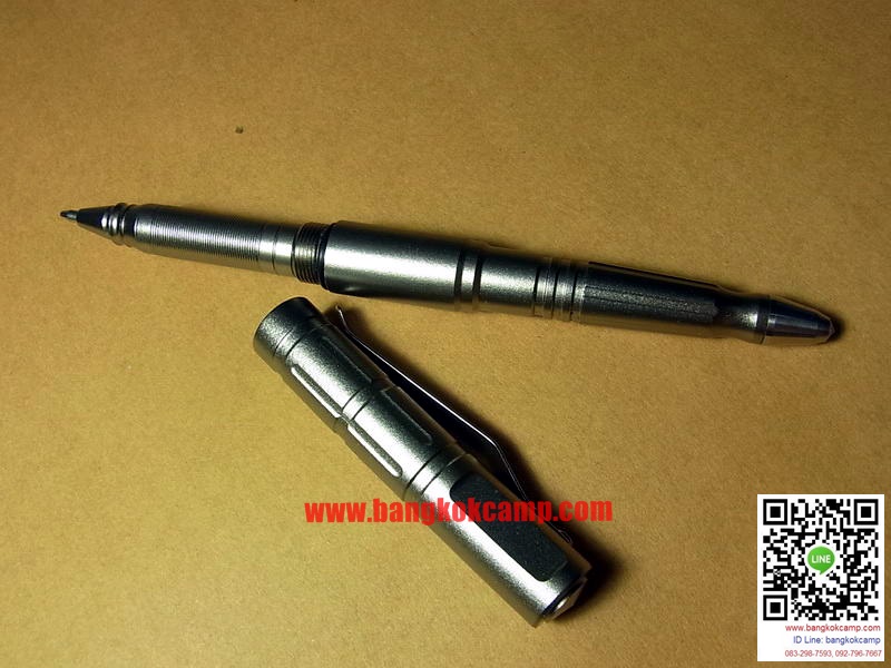 ปากกา Tactical สีฟ้า ปลายคาร์ไบท์(กระแทกกระจกได้) ปลายคาร์ไบท์แข็งมากใช้ขูด-เขียนโลหะได้