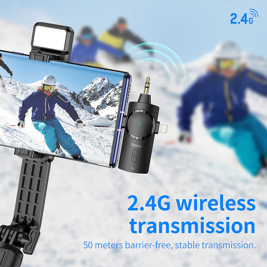 Hoco S31 Stream Wireless Microphone 3in1 - ไมค์ไร้สาย ไมโครโฟน ไมค์ไลฟ์สด 3 in 1 รองรับ iPhone/iPad/Type-C/DSLR/AUX