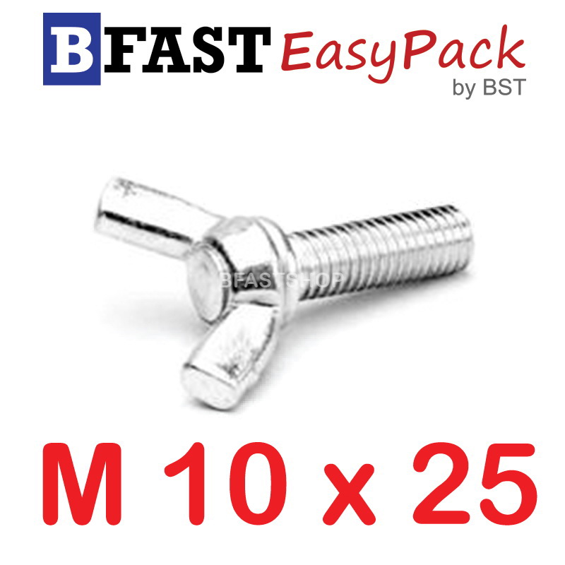 สกรูหางปลาหูกระต่ายสแตนเลส M10 x 25 ( 1ตัว/ถุง)
