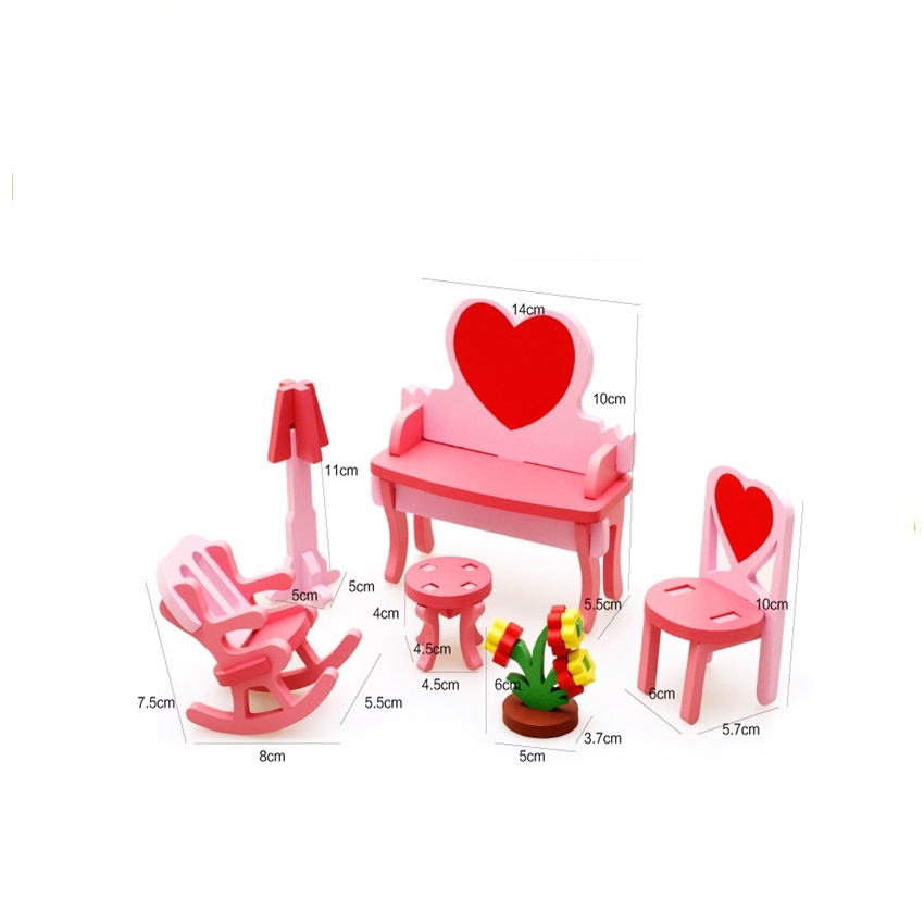 3D Wooden Dressing Table ของเล่นไม้ 3D