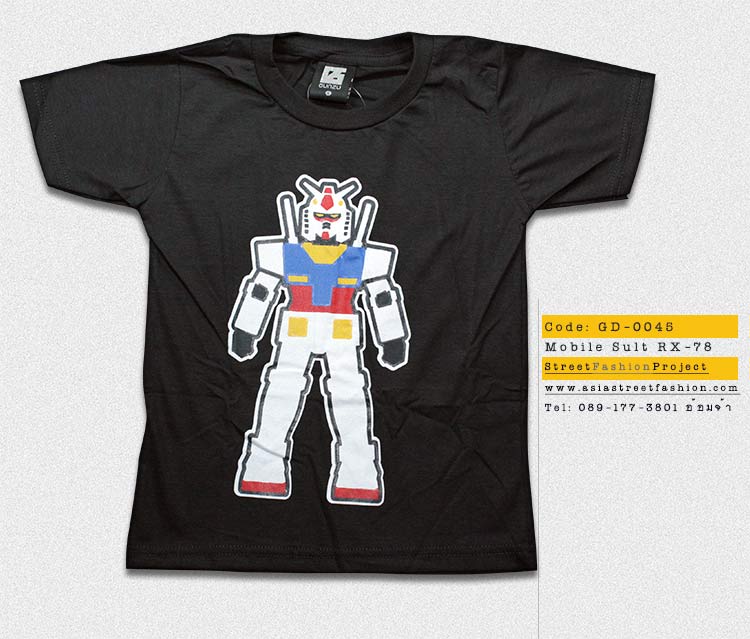 T-Shirt เสื้อยืดเด็ก เสื้อยืดกันดั้ม Mobie Suit Gundam (Zaku II) สุดเท่ห์ สีเทาเข้ม จากร้าน GUNZU เสื้อยืดเด็ก!! Asia Street Fashion