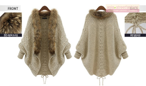 เสื้อกันหนาวถักไหมพรม ทรงสวย แต่งขนเฟลอ หรูๆ ผู้ดีมากๆ