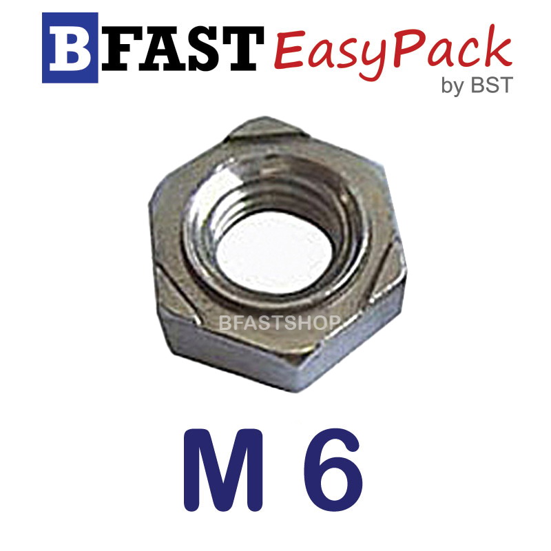 หัวน็อตอ๊าคหกเหลี่ยม M6 x P1.0 (10 ตัว/ถุง)