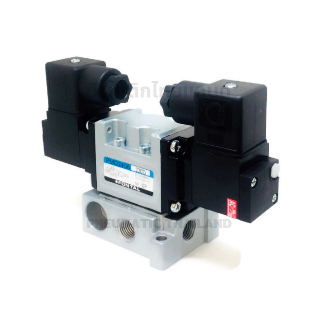 FONTAL PMD2406-02-D24D Solenoid Valve โซลินอยด์วาล์ว 5/2 แทน Parker Kuroda