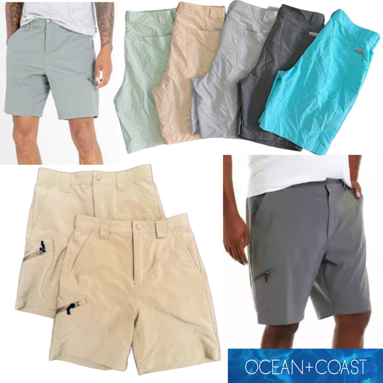 Ocean Coast Hybrid Stretch Zip Pocket Short