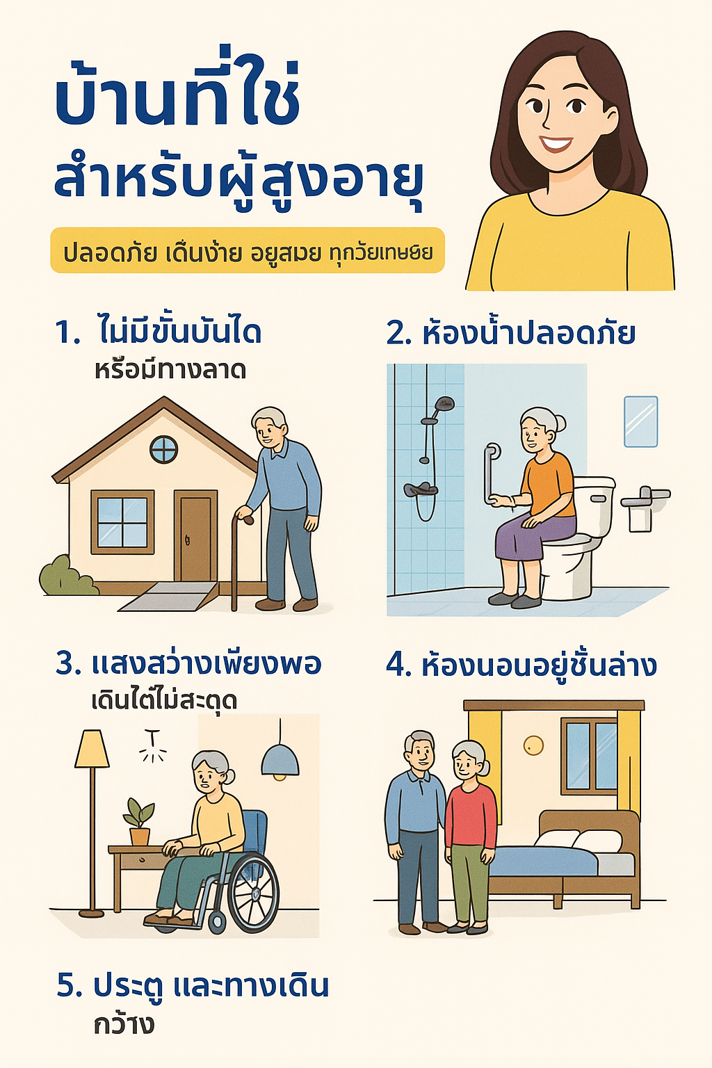 บ้านที่เหมาะกับผู้สูงอายุ ต้องมีอะไรบ้าง? อยู่สบาย ปลอดภัย ใช้งานง่าย