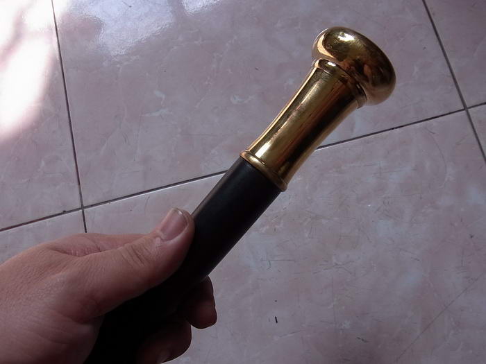 ไม้ตะพด (แบบที่ 3) หัวทองเหลือง ทรงแป้น ช้าง3เศียร ช้างเอราวัณ