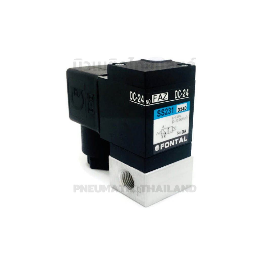 FONTAL SS231-01-D24D Solenoid Valve โซลินอยด์วาล์ว 3/2 แทน Parker Kuroda