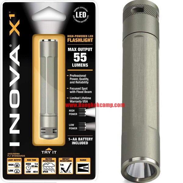 ไฟฉาย INOVA X1 - AA Powered LED Flashlight, Titanium