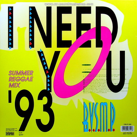B.V.S.M.P. - I Need You '93 (summer Reggae Mix)