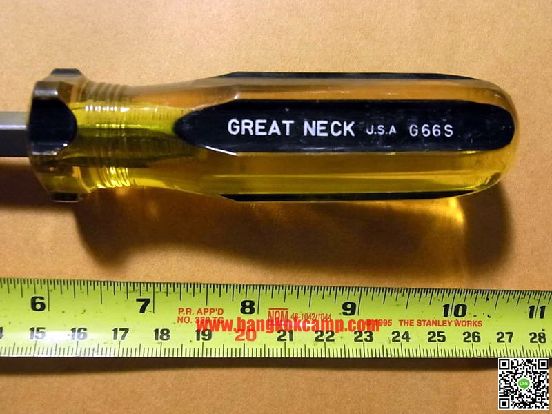 ไขควง อเมริกา GREAT NECK ขนาด6นิ้ว ก้านเหลียม Made in USA. ใหม่เก่าเก็บ