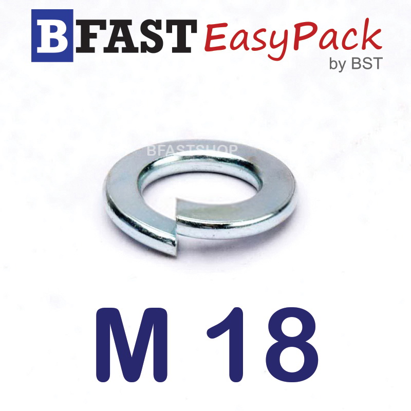 แหวนสปริง M18 ชุบขาว (8 ตัว/ถุง)