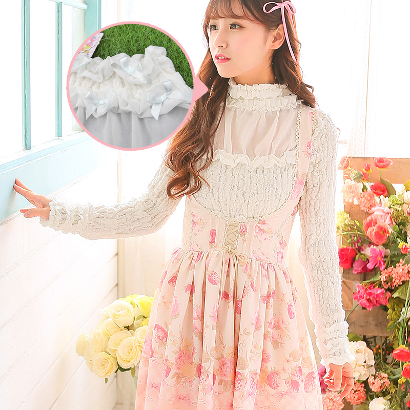 พรีออเดอร์ : เสื้อชีฟองสีขาวสม็อคเข้ารูปแขนยาว