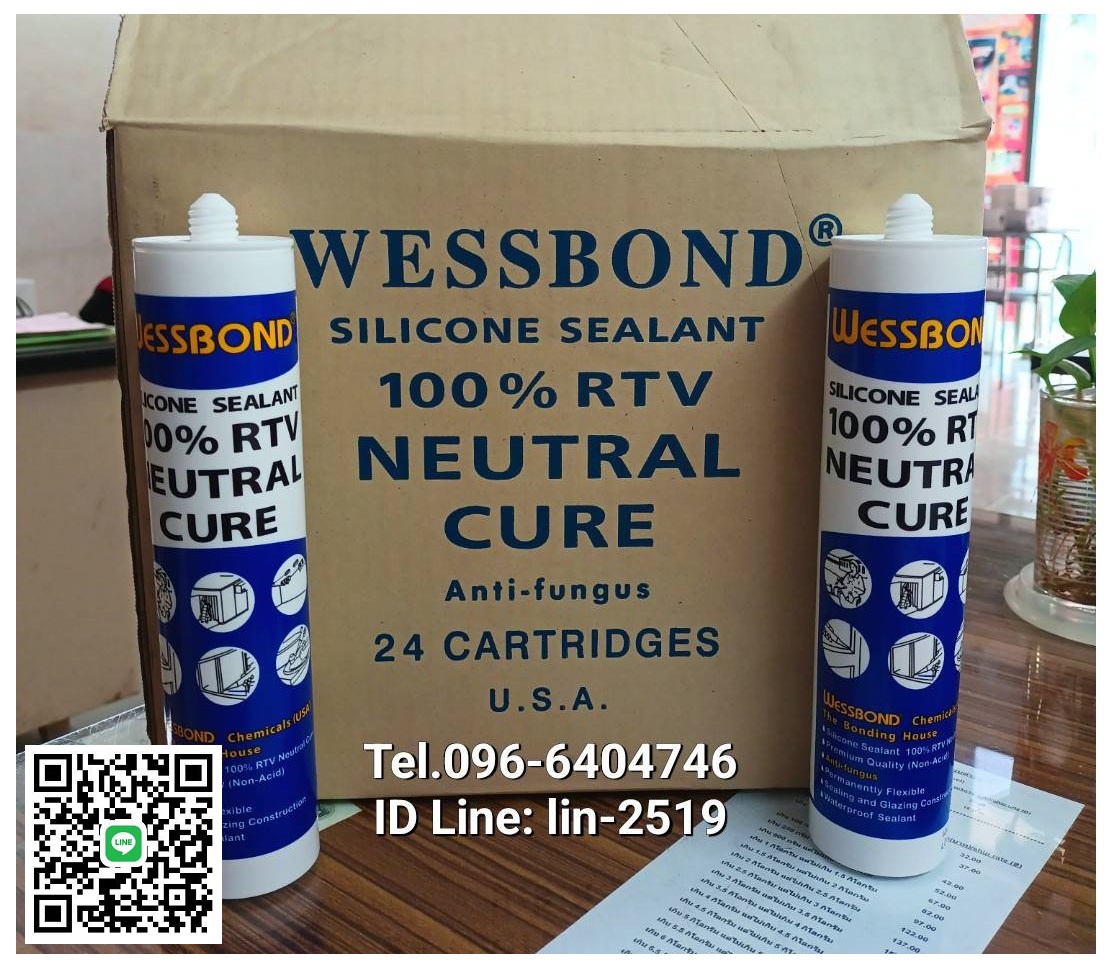 Wessbond Silicone Neutral (Food Grade) กาวซิลิโคนยาแนวกันเชื้อรา ใช้ได้กับอุตสาหกรรมอาหาร (ฟู้ดเกรด) ใช้ในพื้นที่ที่มีความชื้น เช่น ห้องเย็น อ่างล้างมือ ห้องน้ำ (Tel.096-6404746 คุณมณีรัตน์)
