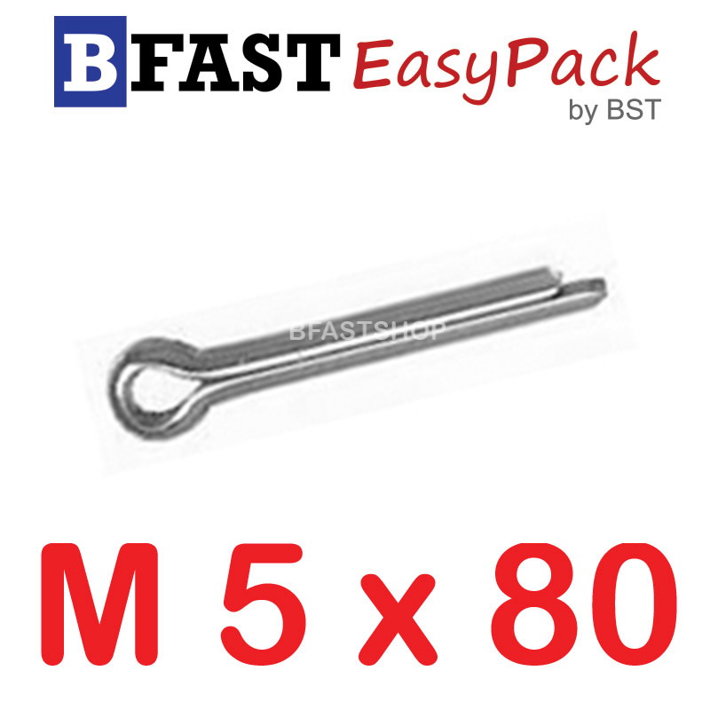 ปิ๊นสแตนเลส SUS M5 x 80 (2 ตัว/ถุง)