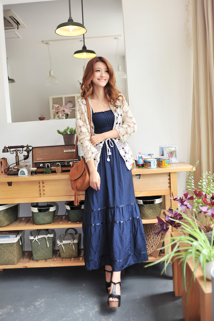 FASHION เสื้อคลุมแฟชั่น ผ้าถัก แขนยาว สีผ้าดิบ เนื้อนิ่ม ใส่สบาย ใช้เป็นผ้าคลุมไหล่ น่ารัก ASIA STREET FASHION