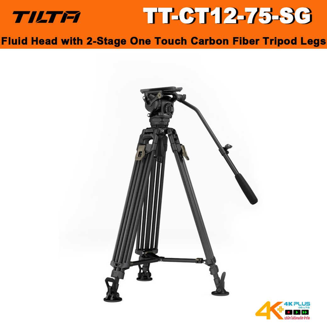 Tilta TT-CT12-75-SG 75mm Cine Fluid Head with 2-Stage One Touch Carbon Fiber Tripod Legs (12KG)