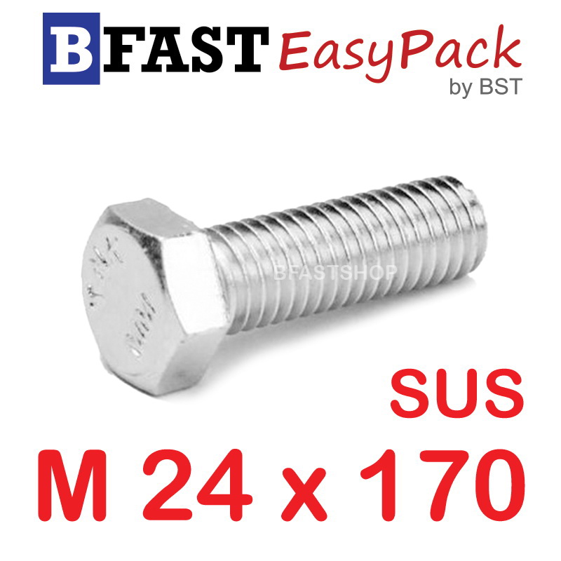 สกรูหัวเหลี่ยมสแตนเลส M24 x 170