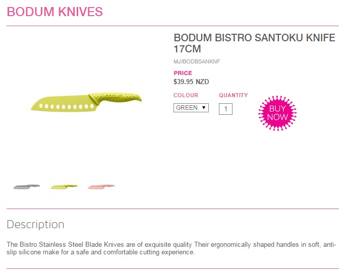 มีด bodum จากเดนมาร์ก Made in DENMARK สีเขียว