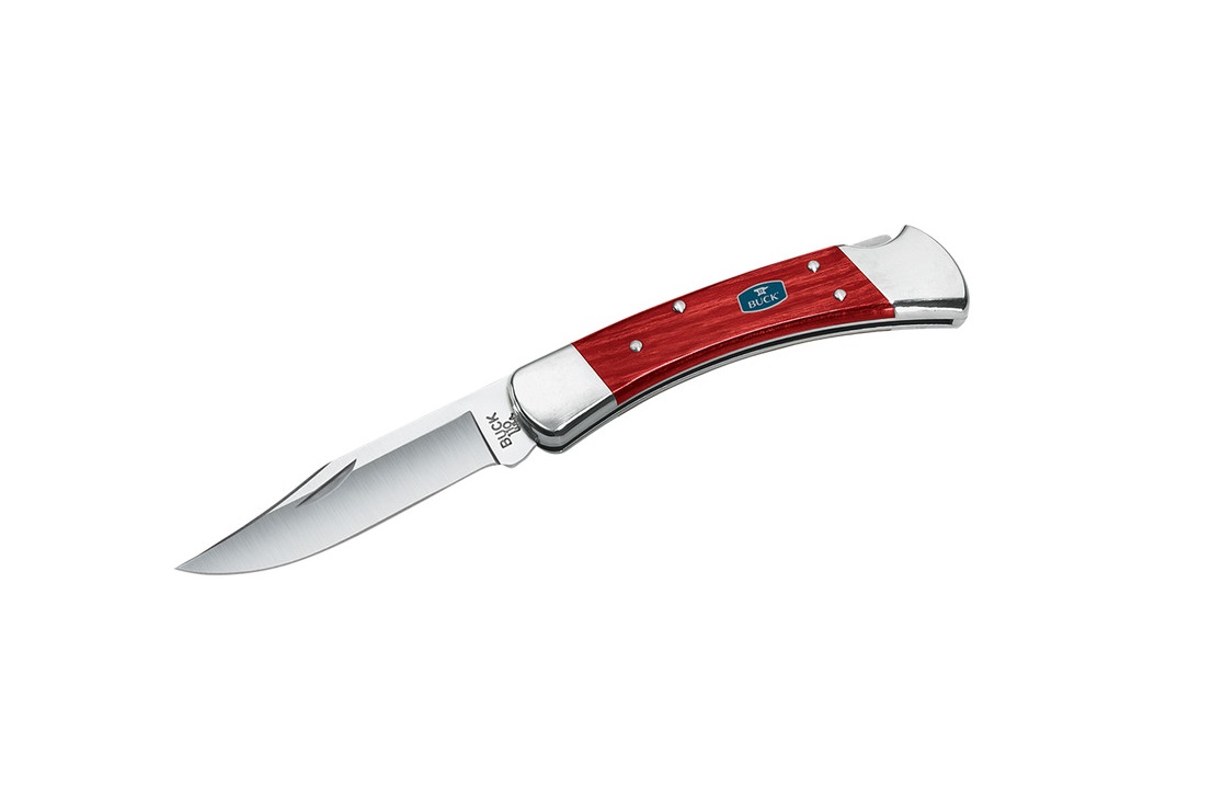 มีดพับ Buck110 Chairman Series Folding Hunter 3-3/4" Blade, Cherrywood Dymondwood Handles - 3716