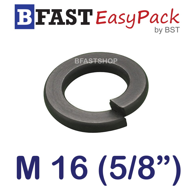 แหวนสปริง M16 (5/8") ชุบดำ (10 ตัว/ถุง)