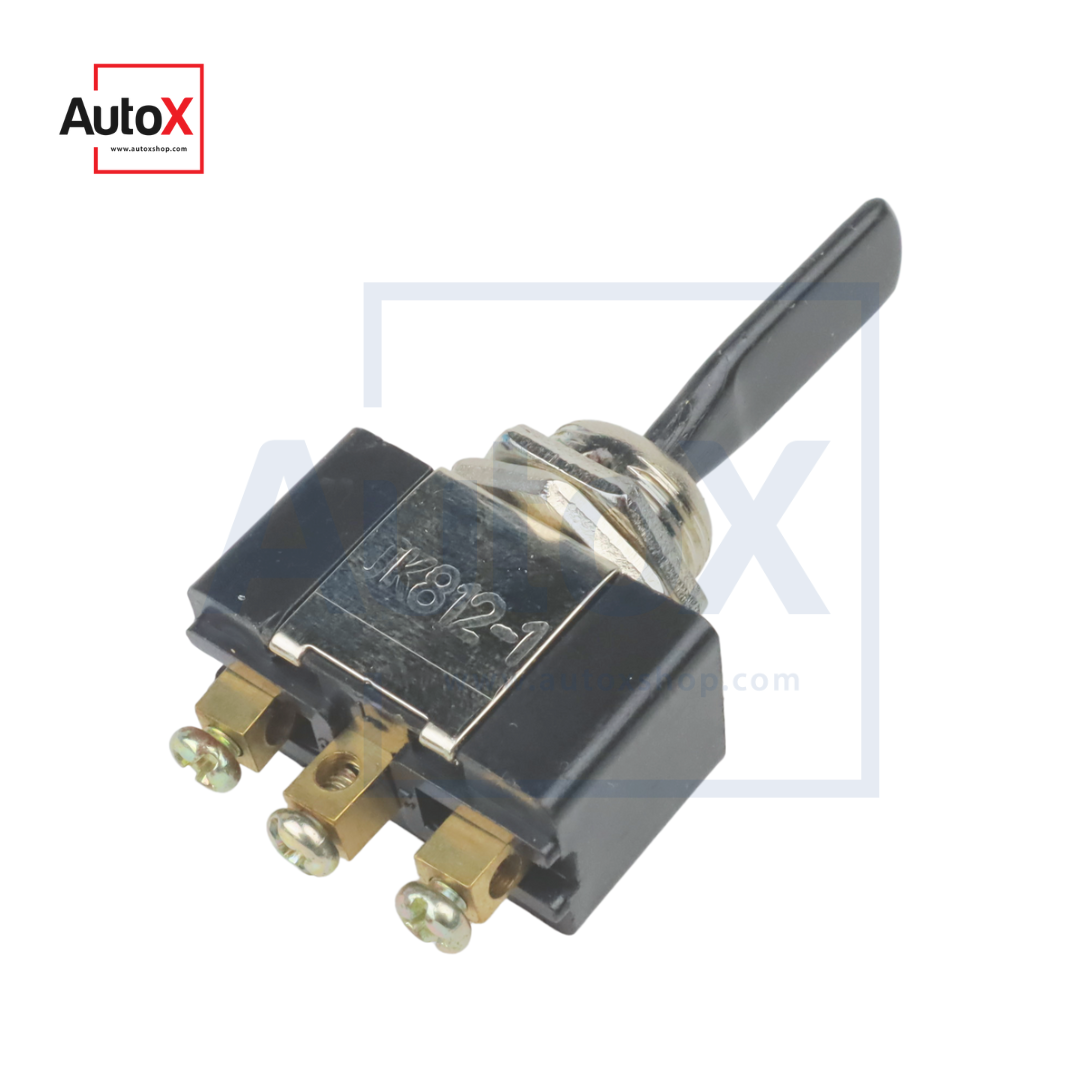สวิทช์โยก 3ทาง ON-OFF-ON หัวพลาสติกสีดำ JK812-1 (ใหม่)