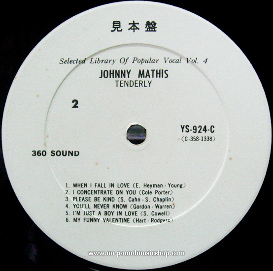 Johnny Mathis - Tenderly / Selected Library Of Popular Vocal Vol.4