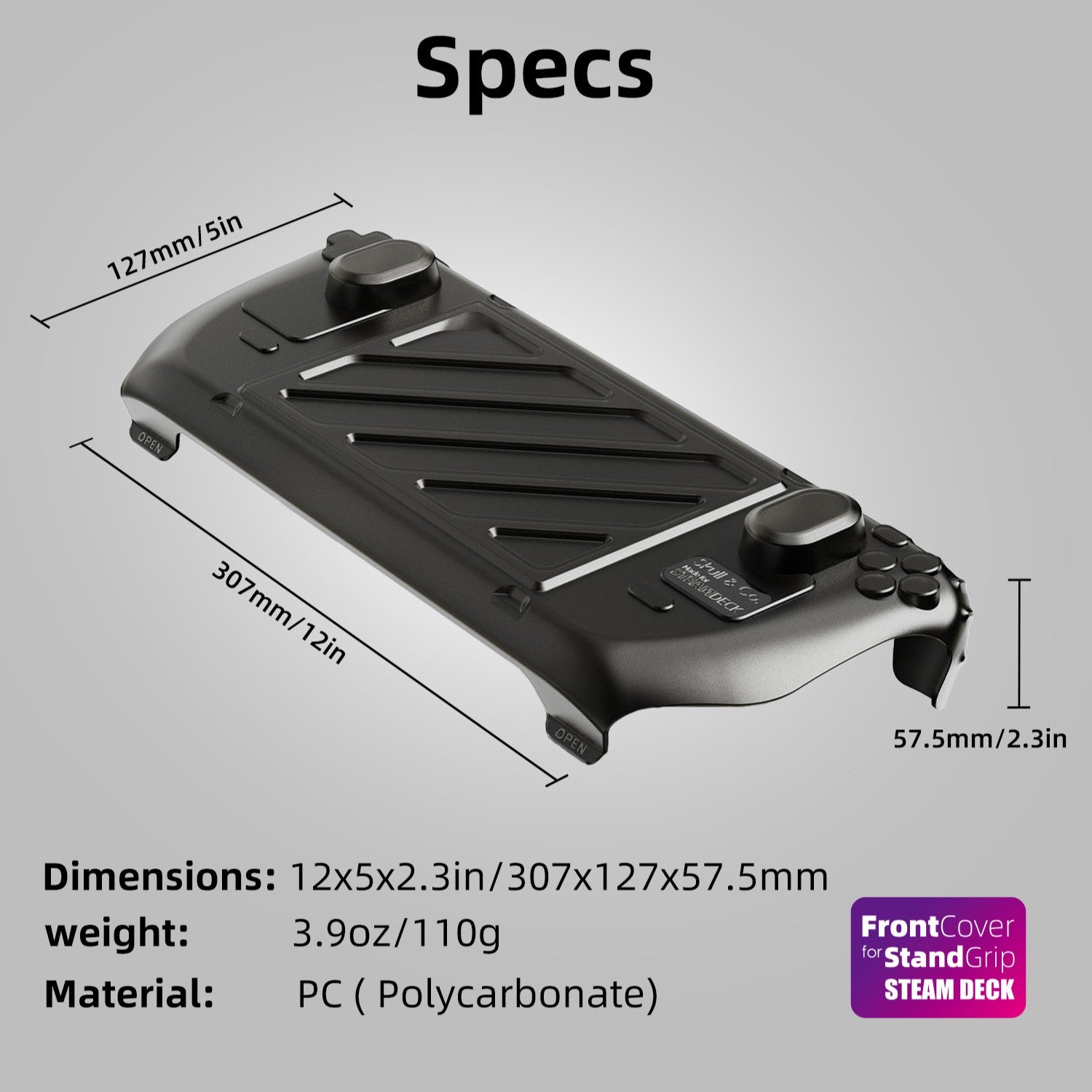 Skull & Co. The HardShell Front Cover for Steam Deck LCD/OLED StandGrip (GripCase)