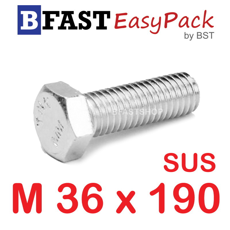 สกรูหัวเหลี่ยมสแตนเลส M36 x 190