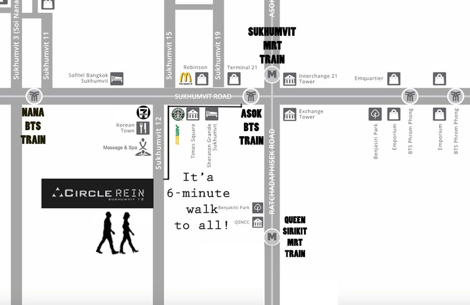 ให้เช่าคอนโด Circle Rein Sukhumvit 12 (เซอร์เคิล ไรน์ สุขุมวิท 12) 1 ห้องนอน 1 ห้องน้ำ ขนาด 31 ตรม ชั้น 3