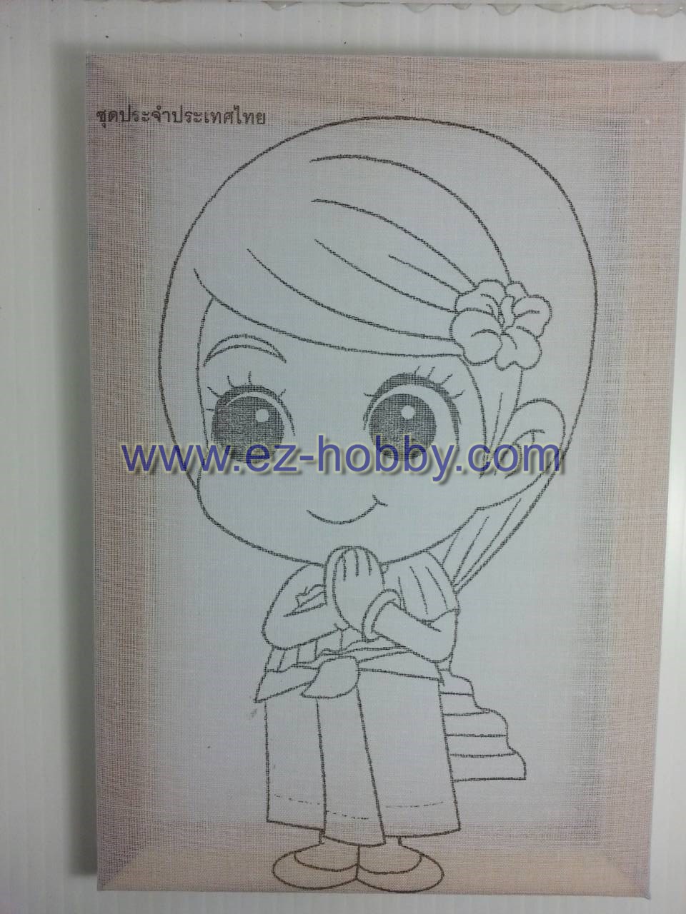 หญิงไทย - เฟรมผ้าระบายสี อาเซียน