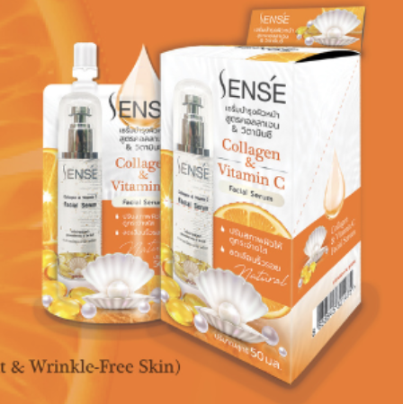 [ ปรับสภาพผิวหน้าขาวใส ไร้จุดด่างดำ ] เซนต์ เซรั่มบำรุงผิวหน้า สูตรคอลลาเจน&วิตามินซี (50ML.)