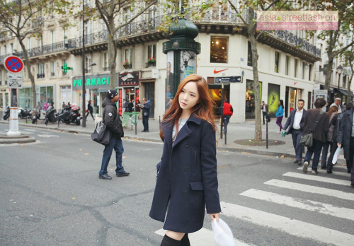 เสื้อโค้ทกันหนาว รุ่นกระดุม 2 แถว สไตล์เกาหลี ผ้าวูลเนื้อดี พร้อมส่ง DARK BLUE