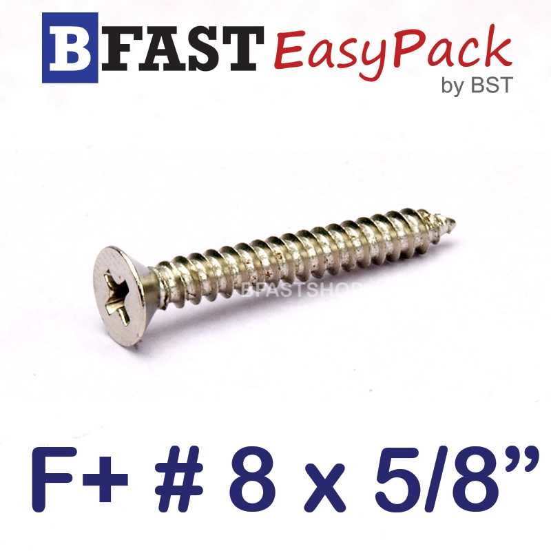สกรูเกลียวเหล็ก F+ # 8 x 5/8" (30 ตัว/ถุง)