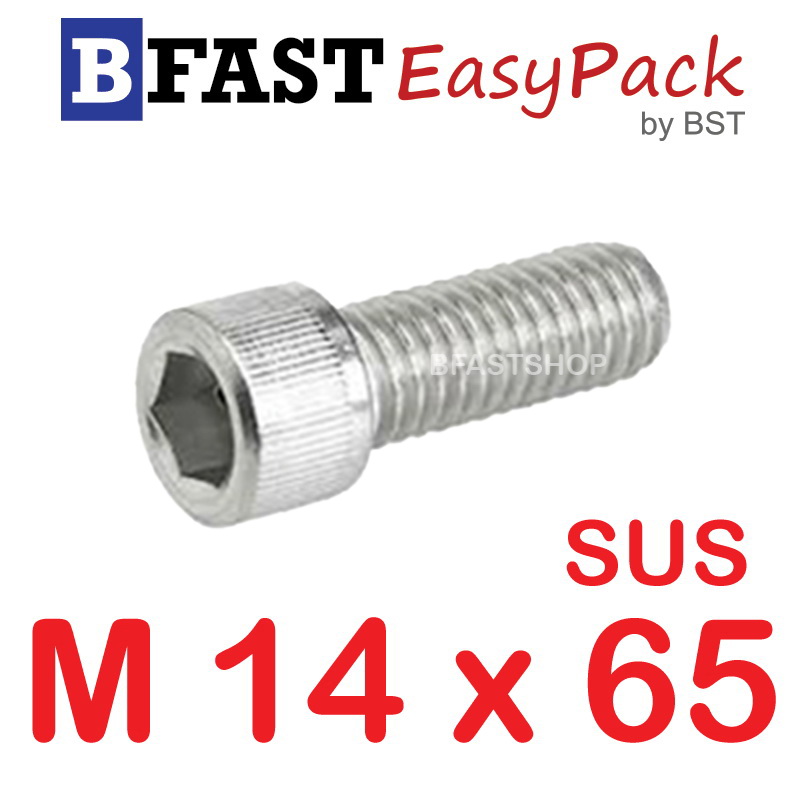 สกรูหัวจมสแตนเลส SUS M14 x 65 (1 ตัว/ถุง)
