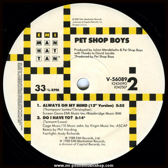 Pet Shop Boys - Always On My Mind