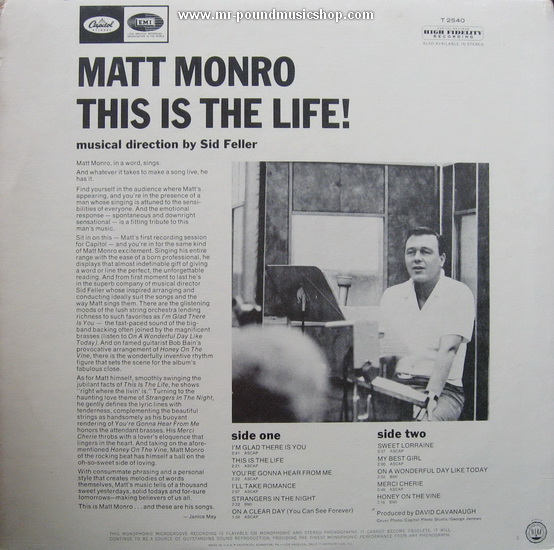Matt Monro - This is The Life!