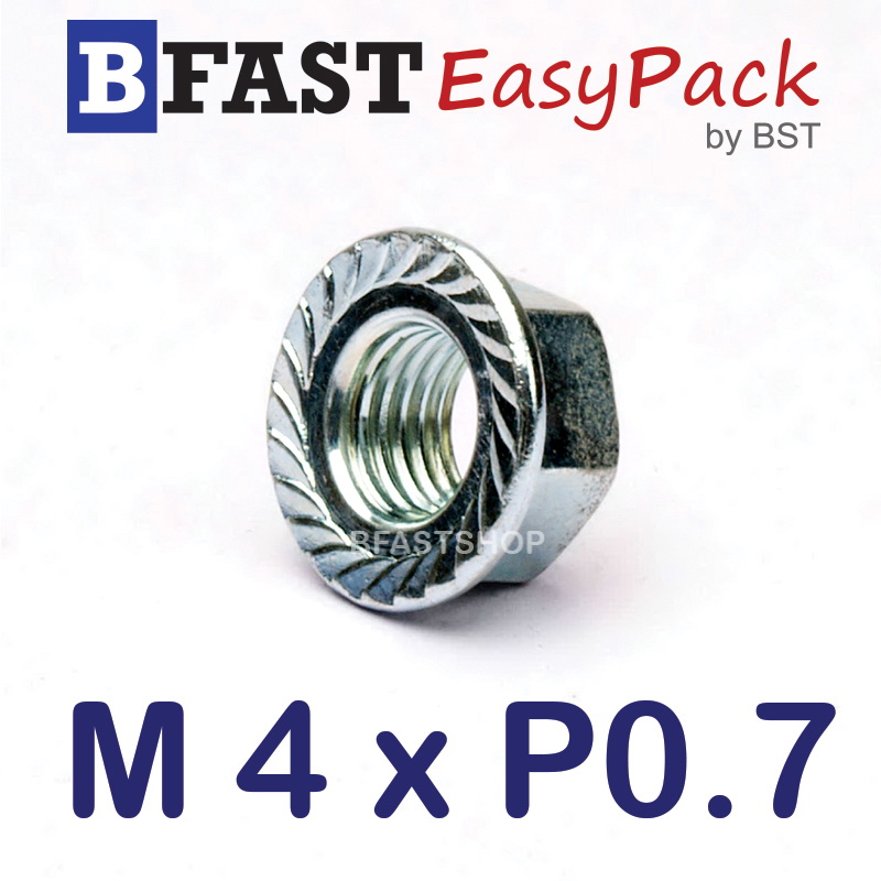 หัวน็อตจาน M4 x P0.7 (25 ตัว/ถุง)