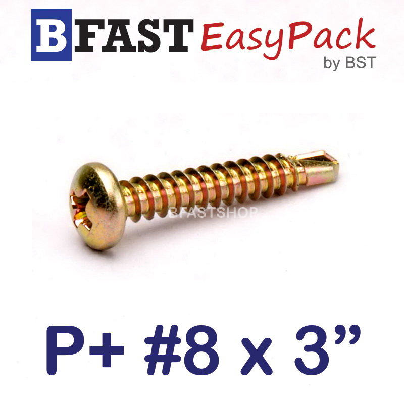 สกรูปลายสว่าน P+ #8 x 3" (ุ20 ตัว/ถุง)
