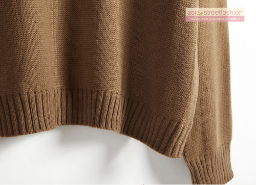 Sweater เสื้อสเวทเตอร์แขนยาว สีน้ำตาล ทรงสวย จะใส่เดี่ยวไหรือใส่โค้ทคลุมก็เริ่ด